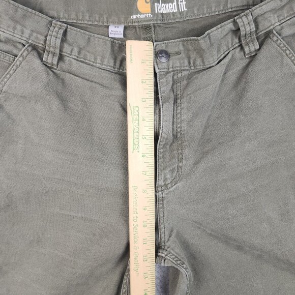 Carhartt Rugged Flex Shorts Men's 40 Relaxed Olive Green Faded Canvas Workwear - Picture 6 of 11